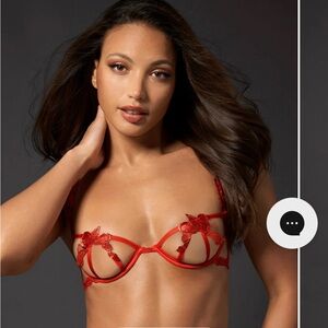 ▪️Bluebella Red Strappy Embroidered Open Cup Bra▪️